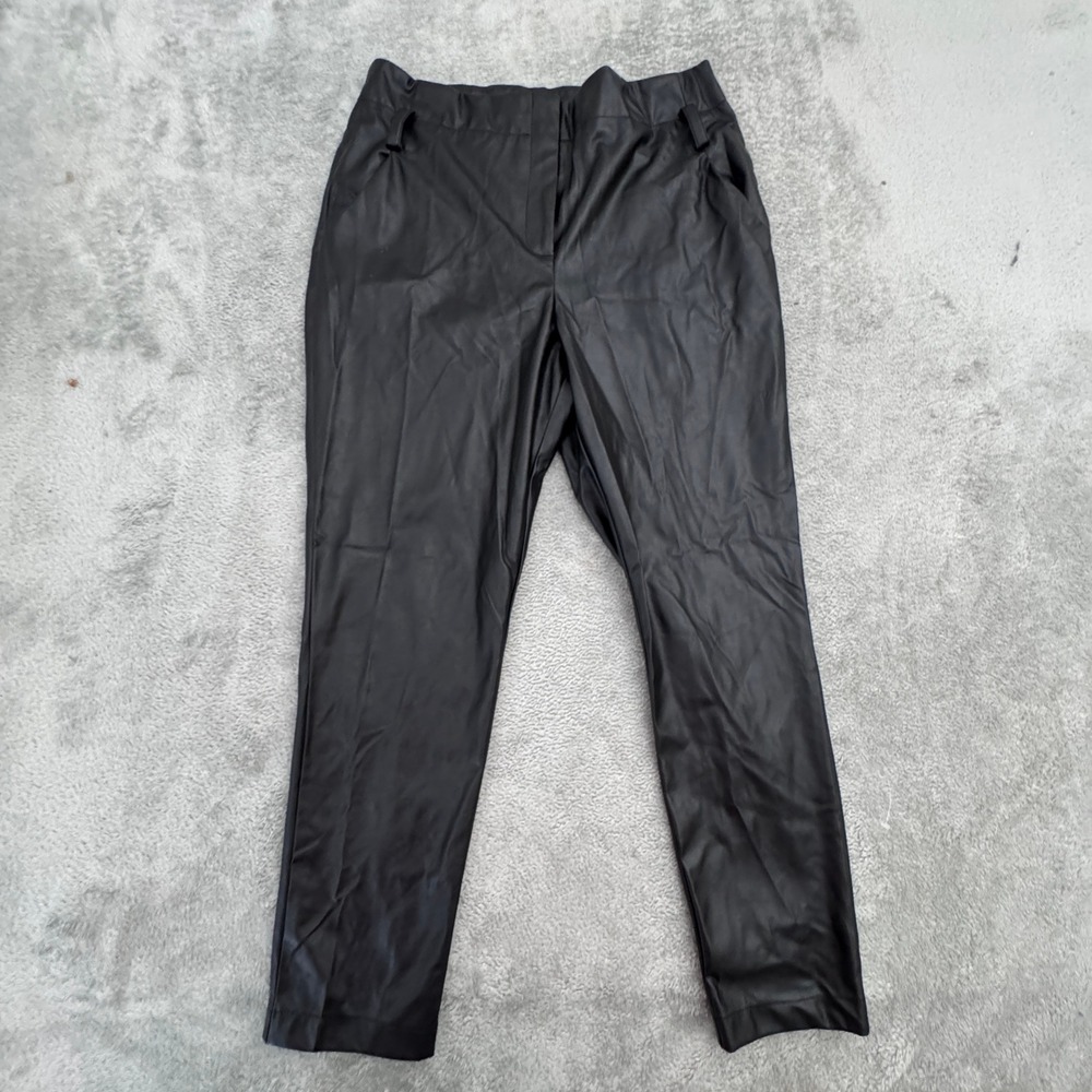 New York &‎ Co. NWT Women's Black Pants Size 12 (W32in x L27in) Faux Leather